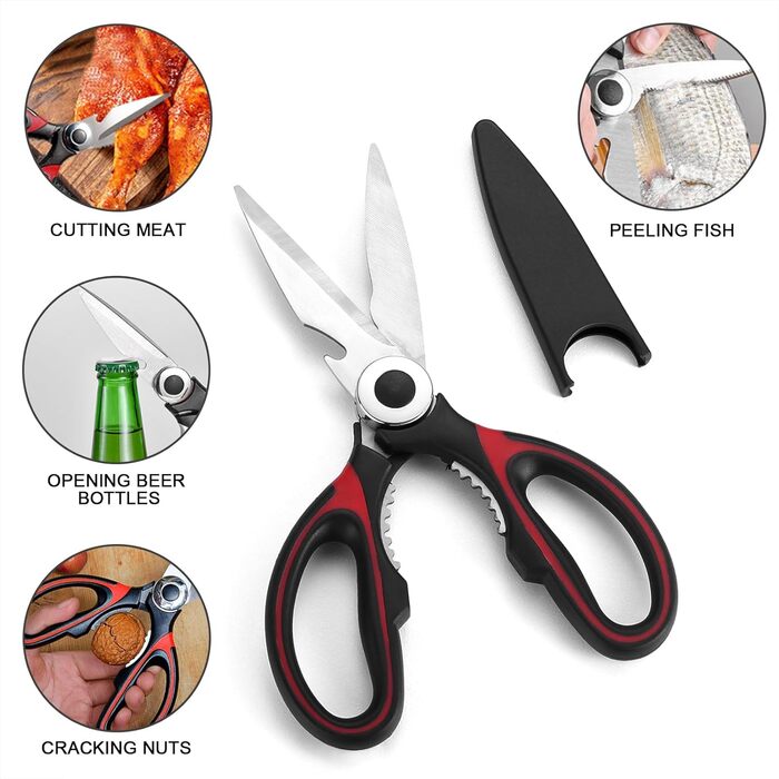 Odoland Kitchen Helper Set, Kitchen Gadget Set, Outdoor Cookware Set with Santoku Knife, Kitchen Scissors, Spatula, Tongs, Ladle, Cutting Boards - Ideal for Picnics, Travel, Hiking, and Gardening