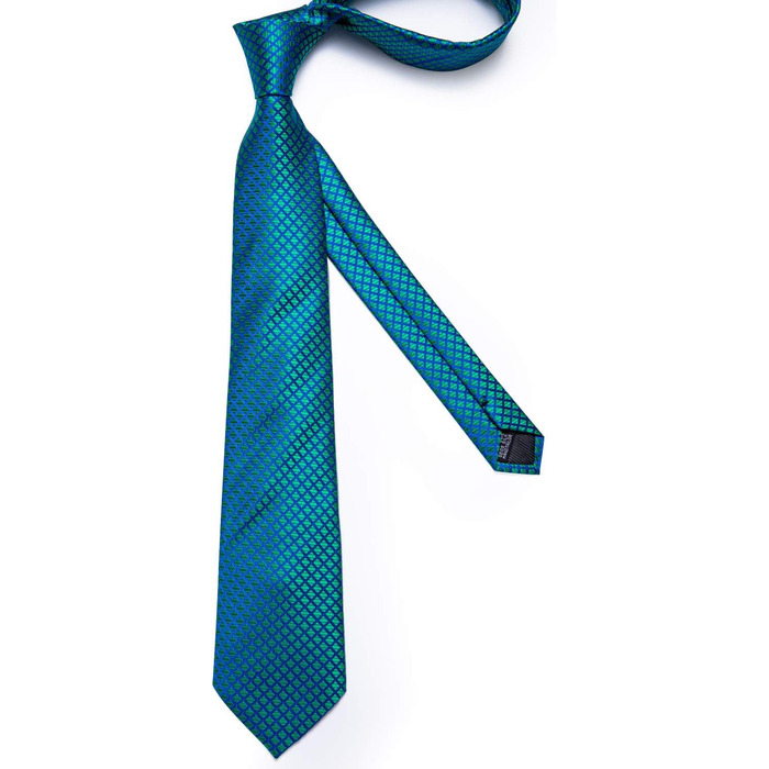 Мужской галстук DiBanGu из шелка с нагрудником и запонками, набор для свадьбы, формальный стиль, цвет: сине-зеленый