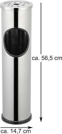 Металевий переносний попільничка Standaschenbecher з кришкою для внутрішнього та зовнішнього використання. Ідеально підходить для входу, виготовлений з нержавіючої сталі.