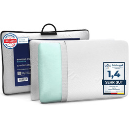 ZenPur Lumbar Pillow Soft 2-Pack 40x60-13cm Memory Foam Pillow Soft - Ergonomic Sleep Pillow for Gentle Support, Oeko-TEX Certified Soft 2 Pack 40 x 60 x 13 cm