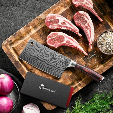 Японський ніж Sunnecko Santoku 17 см - професійний кухонний ніж для приготування їжі, універсальний ніж шеф-кухаря