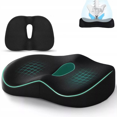 Ортопедична подушка для сидіння з ефектом пам'яті (Memory Foam), профільна, велика