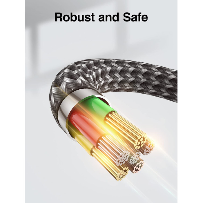 Кабель USB-C 2 шт. (1м+1м) з нейлону, 3.1A, для Samsung Galaxy (сірий)