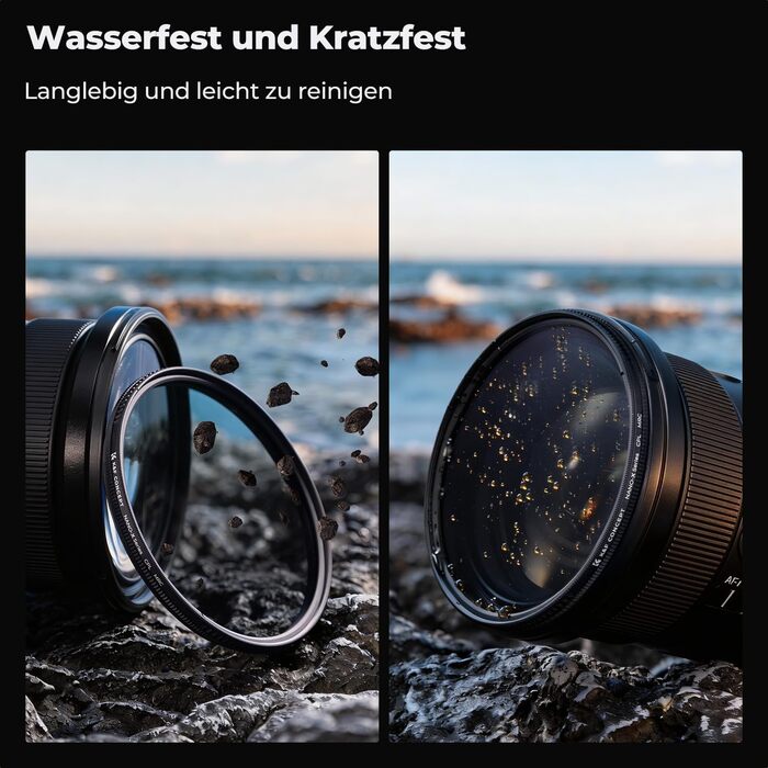 Поляризаційний фільтр K&F Concept 72mm CPL: глибокі кольори, захист від відблисків та подряпин (Nano-Xcel)