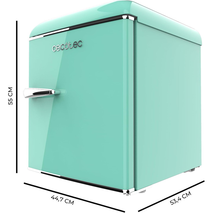 Cecotec 45L Retro Mini Refrigerator - Bolero CoolMarket TT Origin Red - Compact Tabletop Fridge with Freezer Compartment