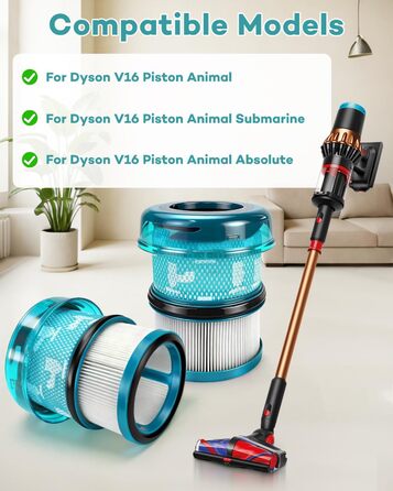 HEPA фільтр для пилососа Dyson V16 Kolben Animal/Submarine (4 шт.) - Оригінальні запасні частини DS60