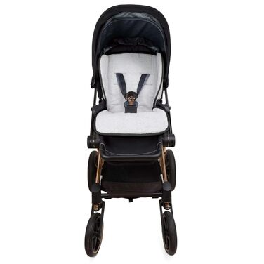 Babysanity® М'який універсальний вкладиш для новонароджених, матрац The Lux сірий, махровий чохол, 100% бавовна, бічний захист, вироблено в Італії