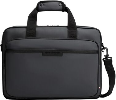 Сумка для ноутбука Tommy Hilfiger Repreve з ременем для візка, чорна (Black/Dark Grey)