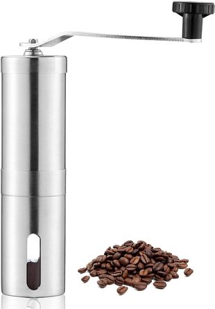 Ручна кавомолка OverTwice з нержавіючої сталі та керамічним жорном, для Aeropress, крапельного фільтру, еспресо, френч-пресу, турецького варіння