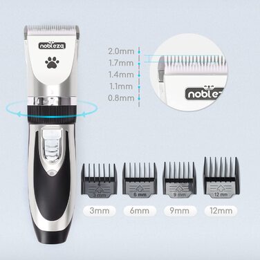 Електрична машинка для стрижки собак та котів - професійна бездротова модель, срібна