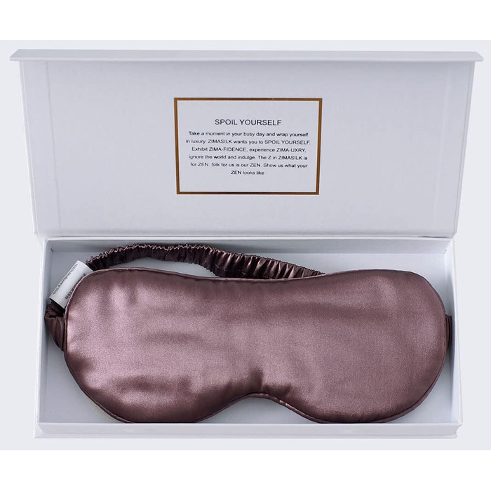 Маска для сну ZIMASILK з 100% чистої шовкової нитки малини, 22 Momme, наповнена 100% шовкової нитки малини, стрічка з шовку, надзвичайно м'яка та зручна, темно-синій (сіро-фіолетовий)