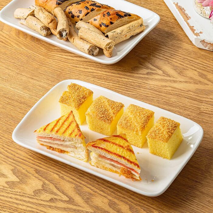 Набір сервіровочних тарілок UIBFCWN, 8 шт., 25,4 x 15,2 см, білий керамічний прямокутник для десертів, суші, салатів