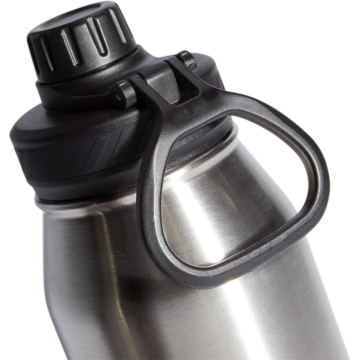 adidas Metal Water Bottle, Stainless Steel, Insulated, Leak-Proof, Durable, Sports Water Bottle, Stainless Steel/Black/2, 32 Ounces