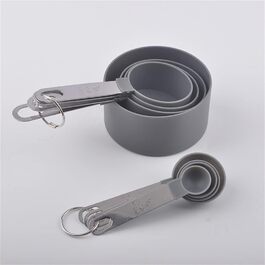 8-Piece Measuring Cup and Spoon Set, Kitchen Measuring Spoons, Measuring Tools for Cooking and Baking, Durable PP (Color: F, Size: as shown)