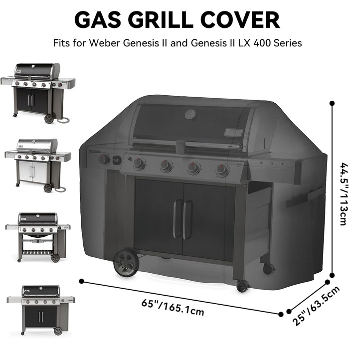 Чохол для гриля Onlyfire для Weber Genesis II/II LX 400, водонепроникний, UV-захист, дихаючий