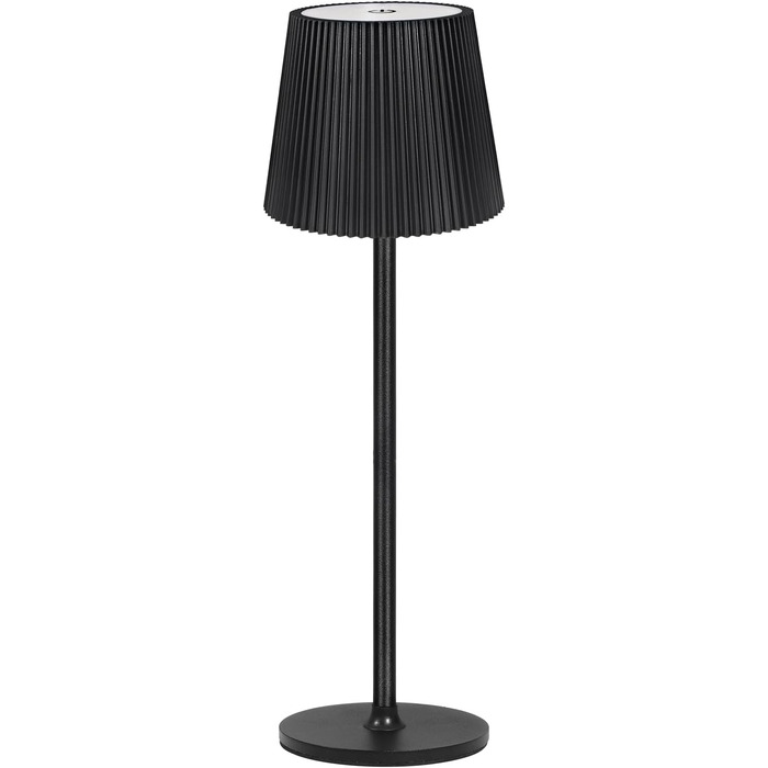 LED-лампа настільна бездротова диммируемая чорна з USB-C, сенсорна лампа з 3 колірними температурами, плавною регулюванням яскравості, регульованою висотою, IP54 вологостійка для внутрішнього/зовнішнього використання, чорна (нова версія)