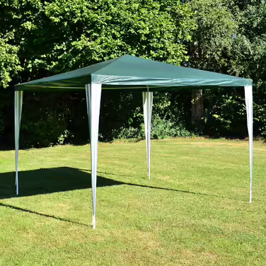 Nexos GM36000 PE-Pavilion Party Tent for Garden, Terrace, Market, Camping, Festival as a Shelter and Waterproof Cover, 3 x 3 m, White (Green)