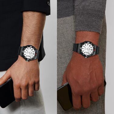 HANPOSH Чоловічий годинник: аналоговий кварцовий годинник з датою, водостійкий 50M, стильний дизайн для чоловіків, силіконовий ремінець (08- Чорний/Білий 2)