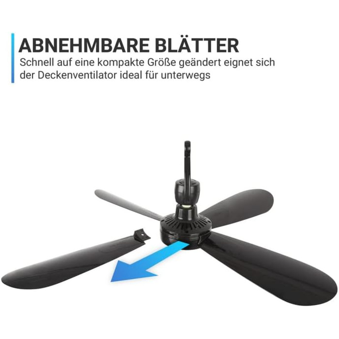 Мобільний стельовий вентилятор Bestlivings, білий, діаметр 40 см, 5м кабель, з вимикачем, 220V-240V, 5W