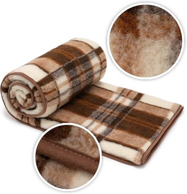 Плед з мериносової вовни, 240x200 см - теплий та м'який плед з 100% мериносової вовни, в клітинку, вага 500г/м2, дихаючий матеріал