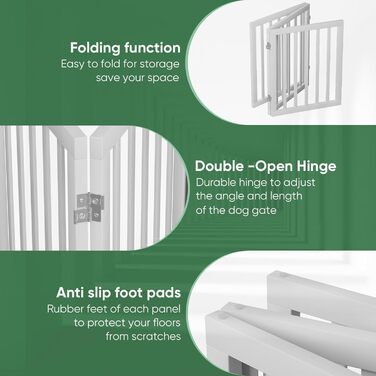 Сітка для собак з бамбука, перегородка для кімнати, 3 панелі (біла)