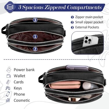 Жіноча сумка через плече кросбоді з натуральної шкіри чорного кольору. Стильна міні-сумка з широким ременем та відділенням для карт