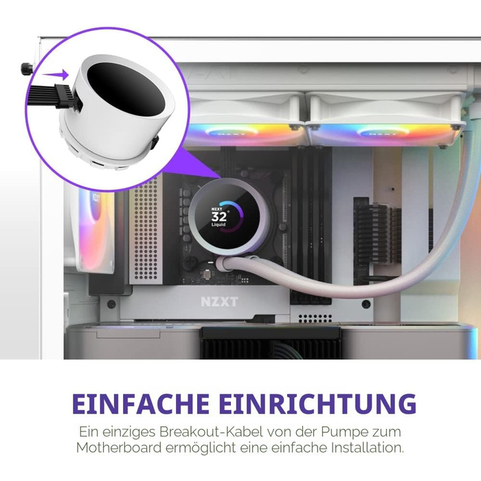 NZXT Kraken: Система водяного охолодження CPU з LCD-дисплеєм – 240 RGB (білий)