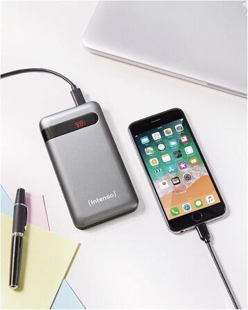 Powerbank Intenso Powerbank PD 20000 - акумулятор зовнішній, 20000mAh, Power Delivery, Quick Charge 3.0, для смартфонів, планшетів, MP3-плеєрів, цифрових камер, сірий