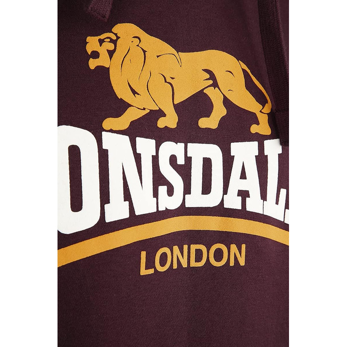 Світшот Lonsdale London Thurning для чоловіків Бордовий, Базовий, Casual, Streetwear