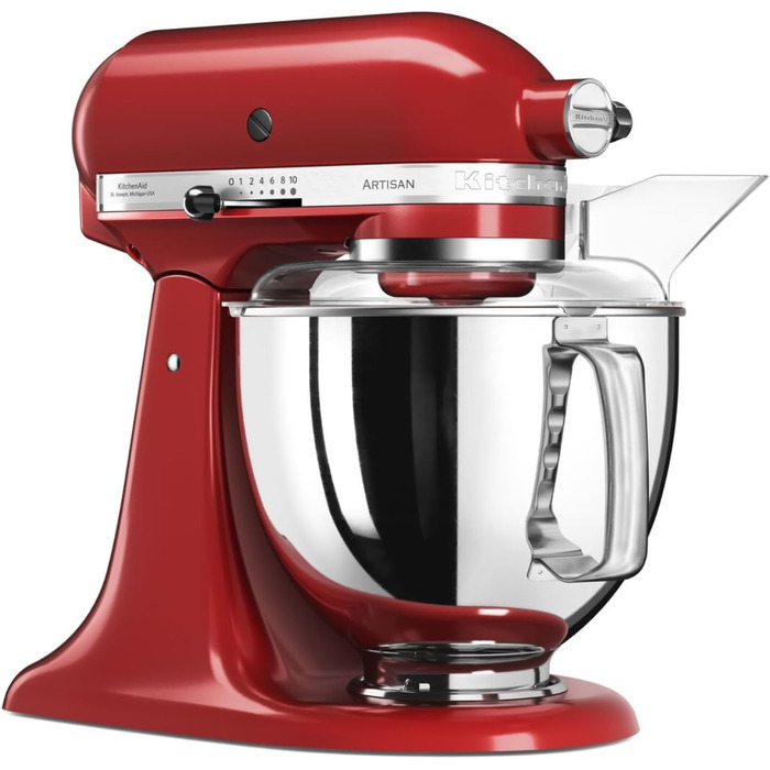 Кухонний комбайн KitchenAid Artisan Empire Red: тістоміс, блендер, насадки, 4.8 л, 2 чаші з нержавіючої сталі