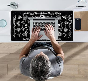 Килимок для миші Moon Mushroom Gaming XXL 80x40 см, Чорно-білий, Готичний, для ігор