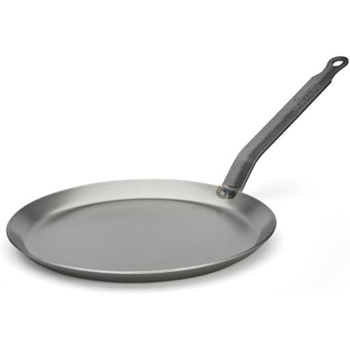Млинцева пательня de Buyer Carbone Plus 24 см, важка, з вуглецевої сталі, срібляста