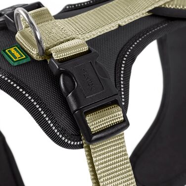 Нашийник для собак HUNTER Neopren, оливковий/чорний, міцний нейлон, м'яка неопренова підкладка, світловідбиваючий матеріал 3M Scotchlite, легкий у догляді, комфортний, розмір L