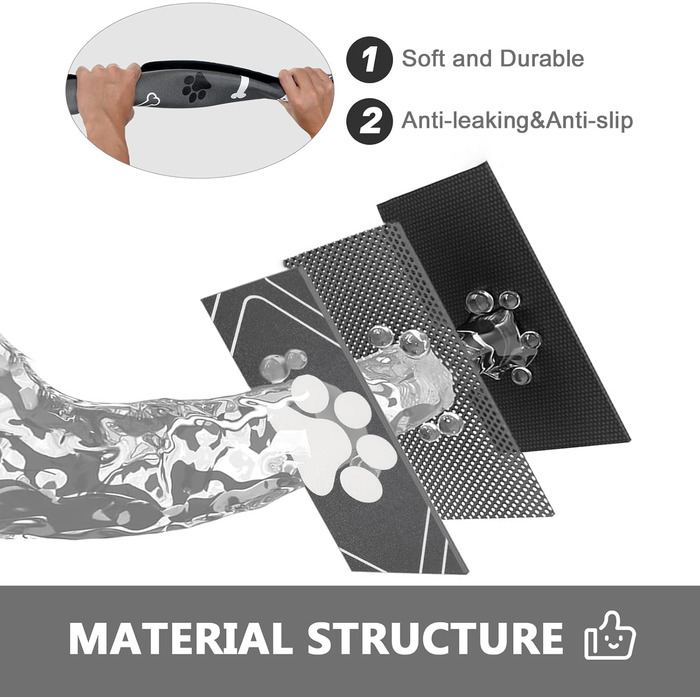 Килимок для тварин, надпоглинувач, для собак та котів, з неслизькою гумовою основою, швидковисихаючий, миючий, 40 x 60 см, 2 пари малюнків лап, чистий (в клітинку)