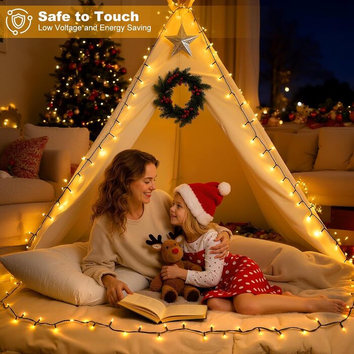 LED гірлянда для декорування приміщень та саду: 20 метрів, 1000 LED, 8 режимів, таймер, вологостійка, тепле світло. Підходить для ялинки, балкону, весілля та створення святкової атмосфери.