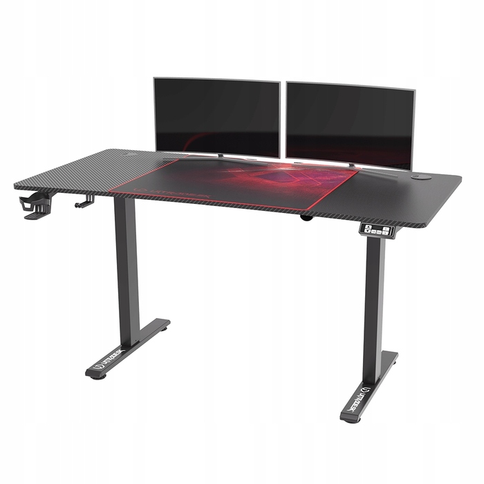 Ігровий стіл Ultradesk LEVEL V2, чорний, з електричним регулюванням висоти