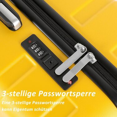 Набір валіз TANTOMI 3 шт. з ABS, коліщатками, для подорожей, 20/24/28 дюймів (Mango, ручна поклажа (M))