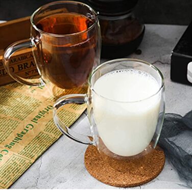 2 скляні термочашки для кави та лате макіато, 2 шт. (700 мл)