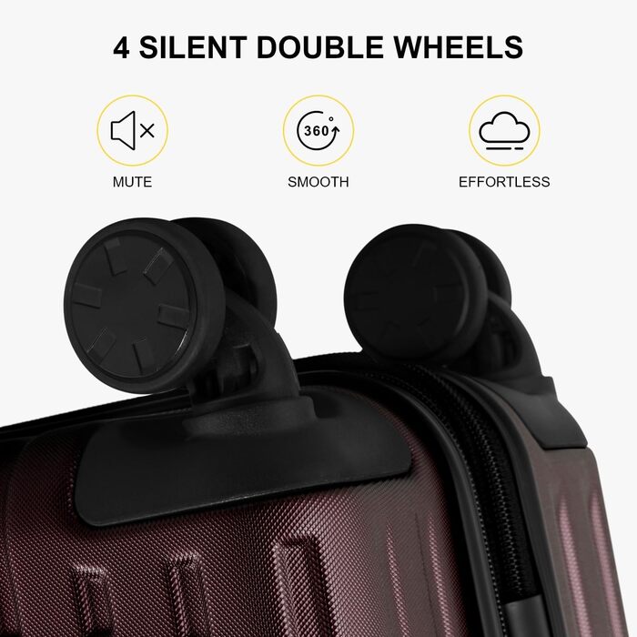 Валіза на колесах LEVEL8, ручна поклажа, жорсткий корпус, TSA, червоний, 37x25x55.5 см