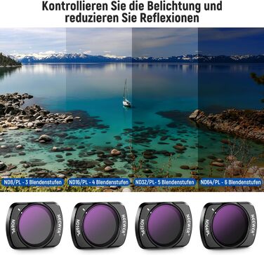 Набір фільтрів NEEWER для DJI Osmo Pocket 3: ND, PL, CPL, UV, ефектні фільтри