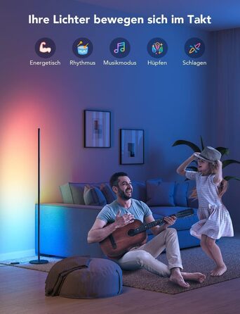 Govee LED-лампа настільна RGBIC з Wi-Fi, диммування, сумісна з Alexa та Google Assistant, 16 мільйонів кольорів, 58 режимів, музичний режим, DIY для ігор та спальні (чорний, 2 шт.)