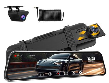 Дзеркало-відеореєстратор з камерою заднього виду Dual 1080P, 10