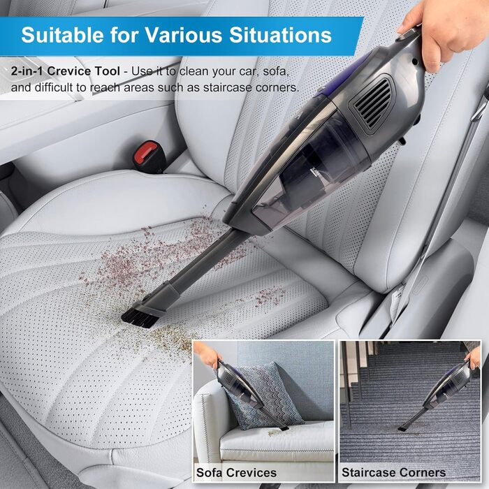 Акіта Бездротовий акумуляторний пилосос 3 в 1: ручний та вертикальний. Легкий, 22.2 В, 150 Вт, для підлоги, килимів, шерсті тварин. (AKU10)