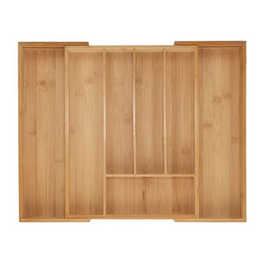 Relaxdays Extendable Bamboo Cutlery Box