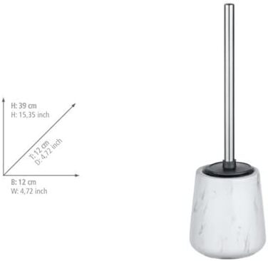 Набір для туалету WENKO Adrada: тримач для щітки та щітка з силікону, кераміка, білий