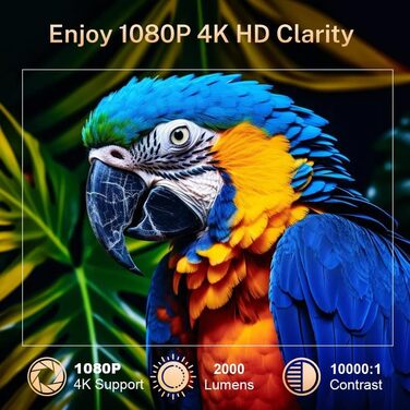 Проектор Mini Beamer 1080P/4K з Android 13 OS, WiFi 6, Bluetooth 5.4, підтримкою Netflix та Google CTS, HDMI, USB, iOS, LYNCAST N300 White