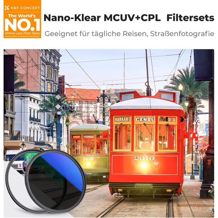 Фільтр K&F Concept 67mm: поляризаційний (CPL) + захисний (UV) – набір, Nano Klear-Серія