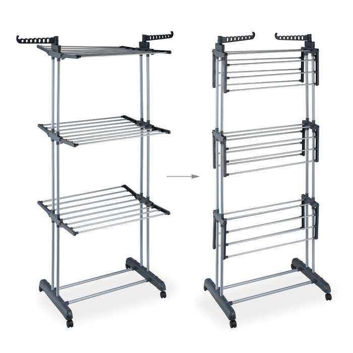 Rolling Clothes Drying Rack - Tower Design