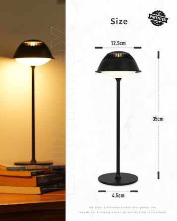 Світлодіодна настільна лампа бездротова LED для вулиці та дому, димована, з акумулятором 5200mAh, водонепроникна IP54, чорна (2 шт)