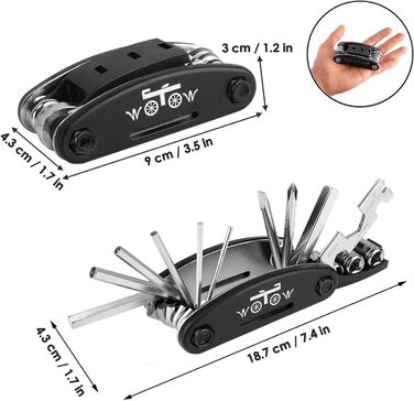Мультитул велосипедний WOTOW 16-в-1 з чохлом - набір інструментів для ремонту велосипеда